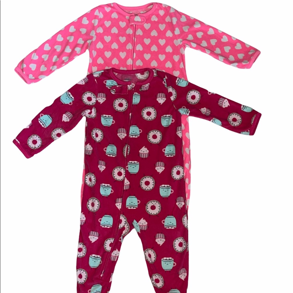 Carters pink 24 month footless pajamas set of (2)